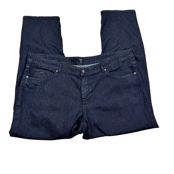 Boss Lightweight Candiani Straight-Leg Dark Wash Denim Jeans Men's Size 46/32 - Picture 2 of 10